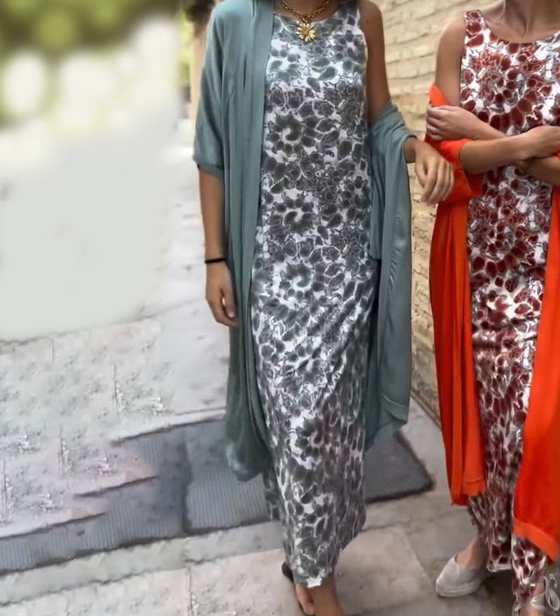 Jadwiga – Elegantiška ilga suknelė su kardiganu