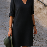 Bogdana – Elegantiška suknelė su V formos iškirpte