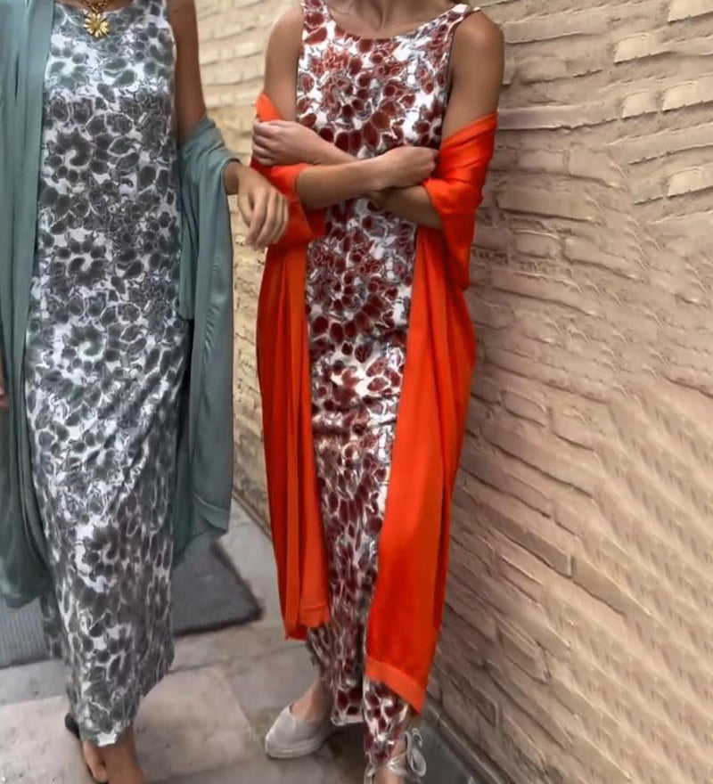 Jadwiga – Elegantiška ilga suknelė su kardiganu