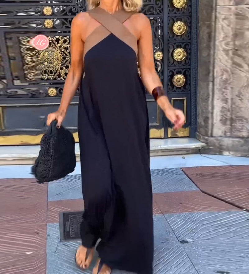 Hania – Suknelė su kryžminiu dekolte ir atvirais nugaros