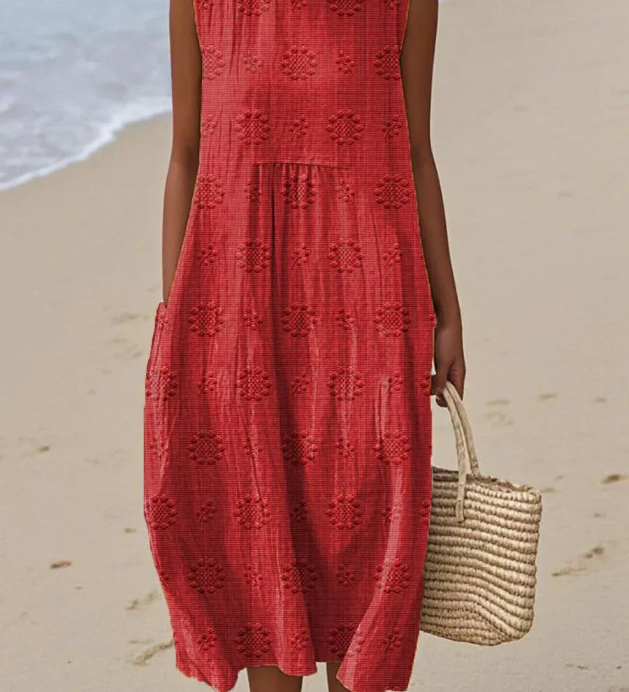 Julianna – Elegantiška medvilninė suknelė su kišenėmis