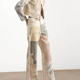 Eustachia – Džinsai su Plačiomis Kojomis ir Aukštu Juosmeniu