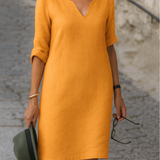 Bogdana – Elegantiška suknelė su V formos iškirpte