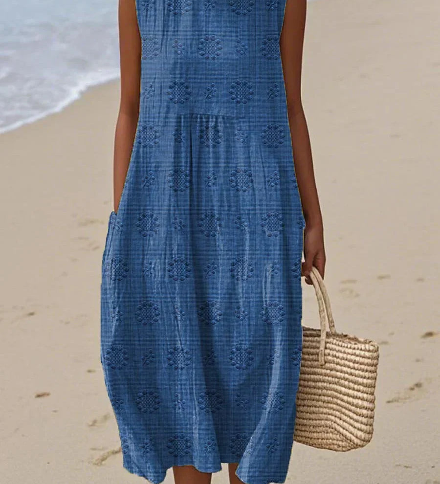 Julianna – Elegantiška medvilninė suknelė su kišenėmis