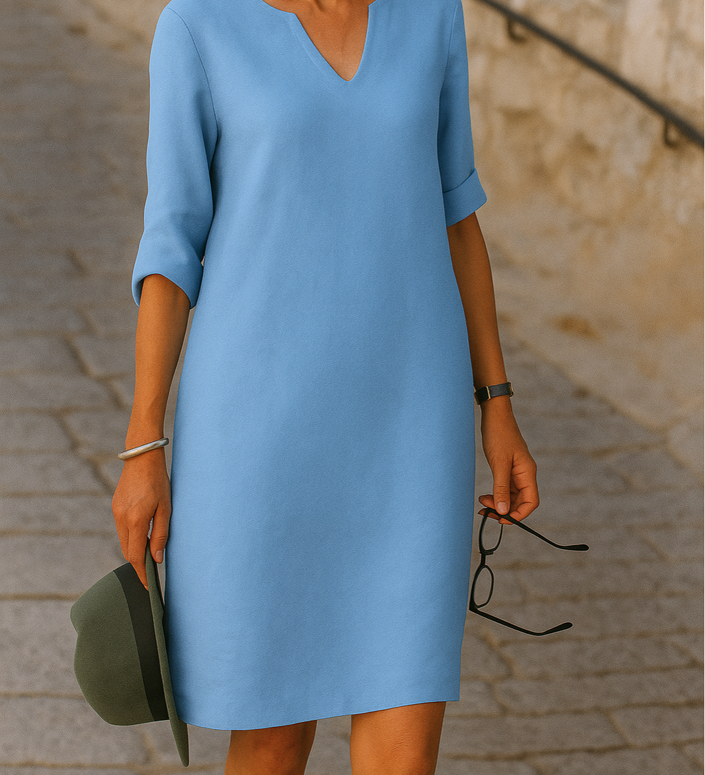 Bogdana – Elegantiška suknelė su V formos iškirpte