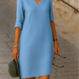 Bogdana – Elegantiška suknelė su V formos iškirpte