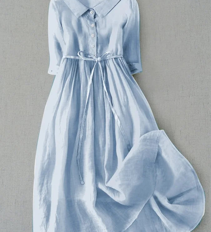 Mściwojka – Elegantiška lino ir medvilnės suknelė