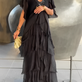 Bronislava – Lengva maksi suknelė su meniniu akcentu