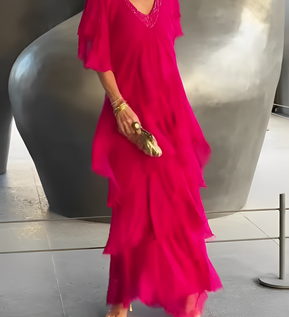 Bronislava – Lengva maksi suknelė su meniniu akcentu