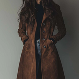 Amelia - Elegantiškas zomšinis trenčkotas