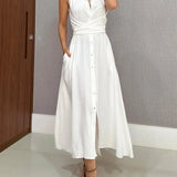 Kinga – Midi suknelė su diržu ir mygtukais