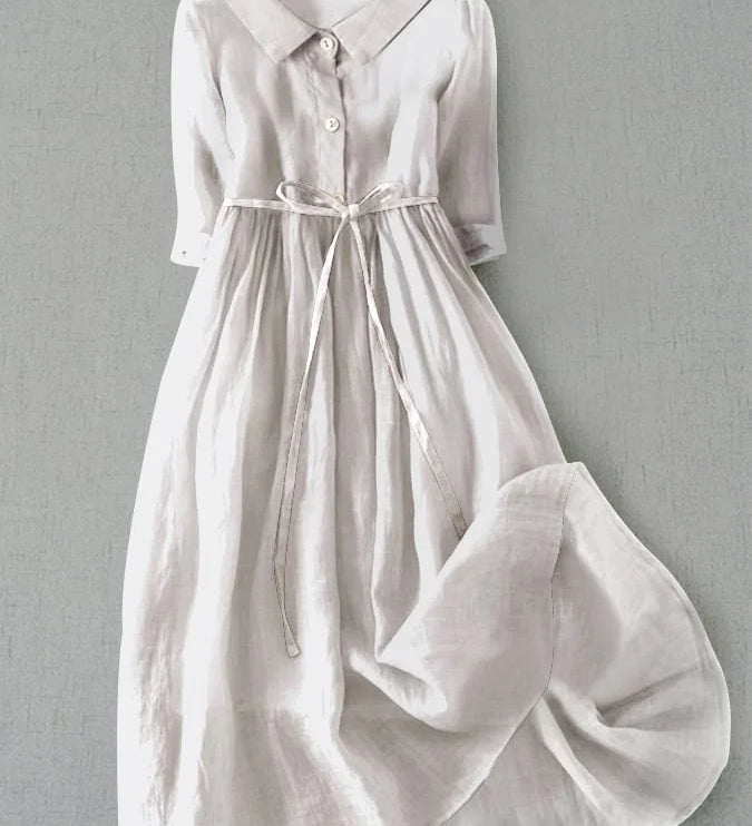 Mściwojka – Elegantiška lino ir medvilnės suknelė