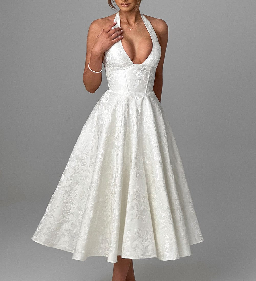 Bryza - Midi suknelė su giliu dekolte nugaroje