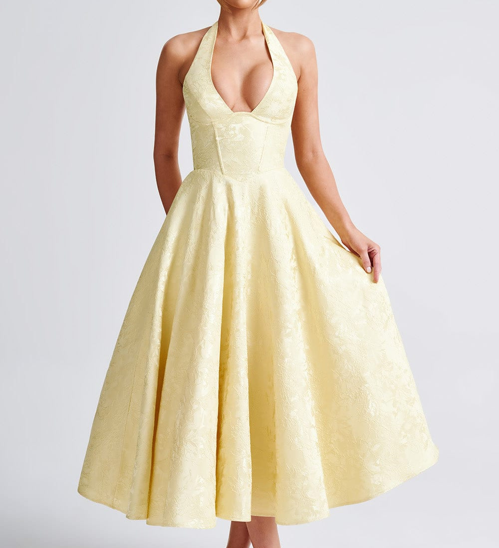 Bryza - Midi suknelė su giliu dekolte nugaroje