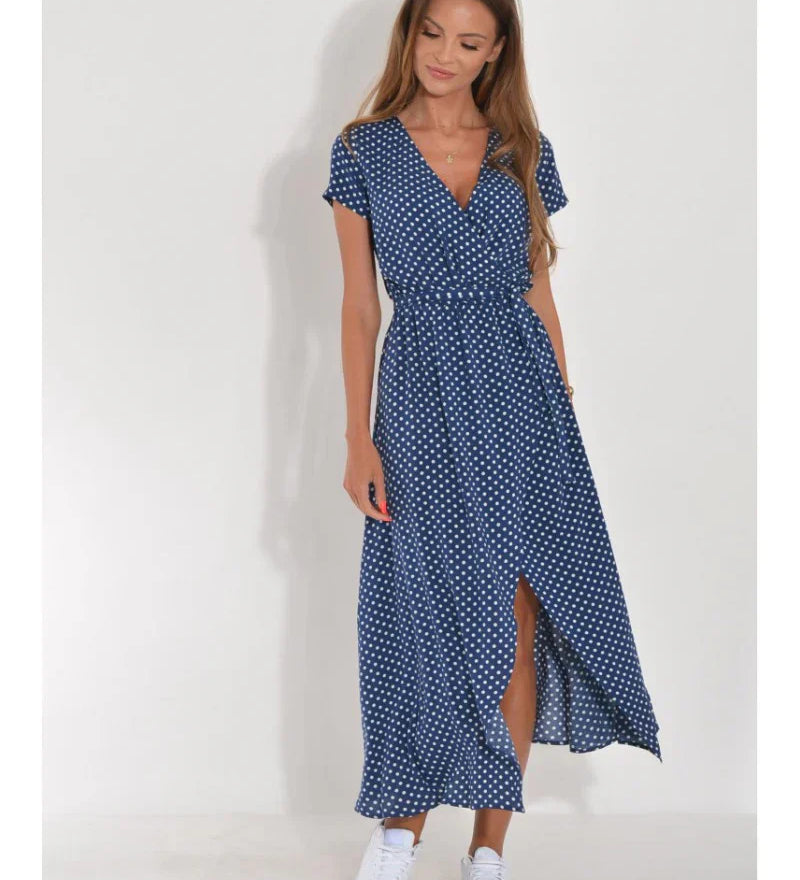 Julia - Elegantiška Suknelė su V-kaklu ir Formuojančiu Siluetu