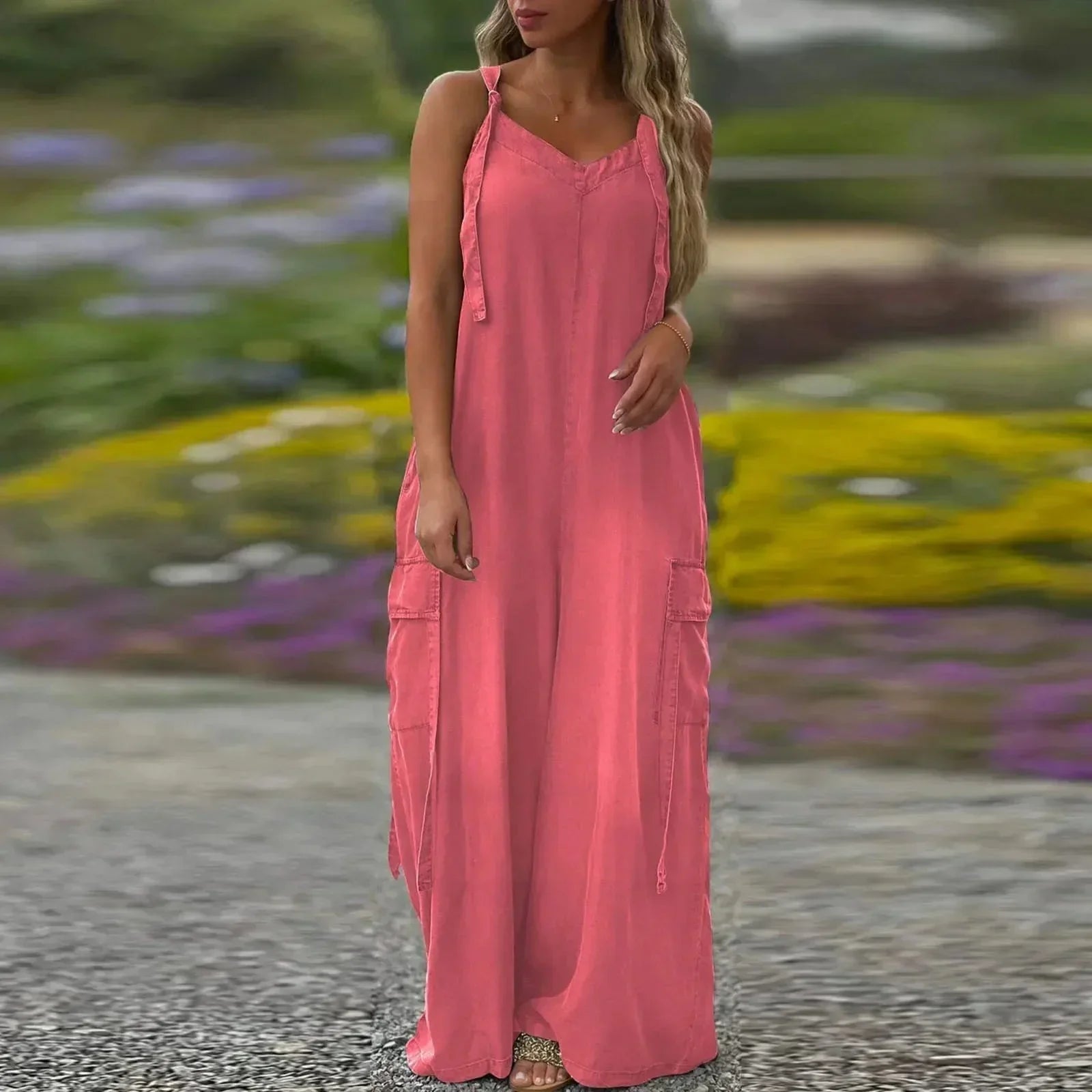 Pavasaris – Kombinezonas su plačiomis kojinėmis ir kišenėmis