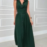 Kinga – Midi suknelė su diržu ir mygtukais